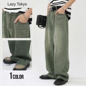 Lazy Tokyo【レイジートウキョウ】グリーンカラーデニムパンツ/全1色